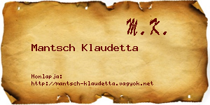 Mantsch Klaudetta névjegykártya